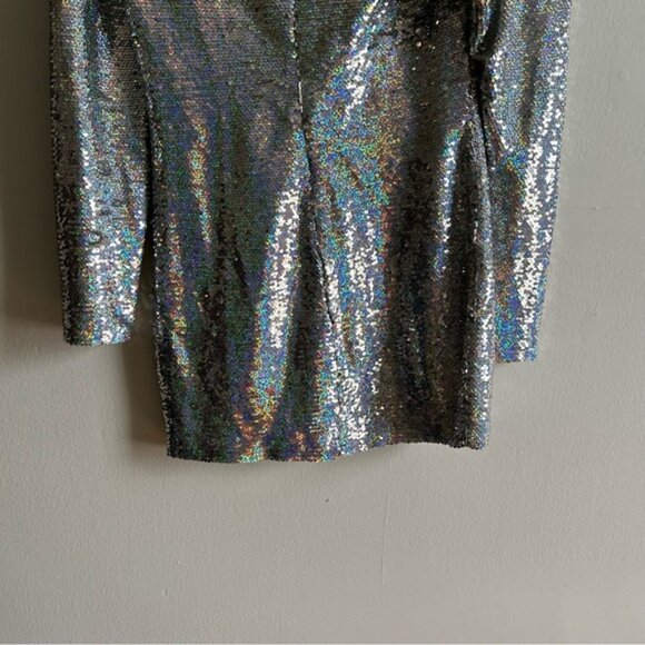 Zara Blogger Favorite Silver Sequin Mini Party Mini Dress - Picture 10 of 15